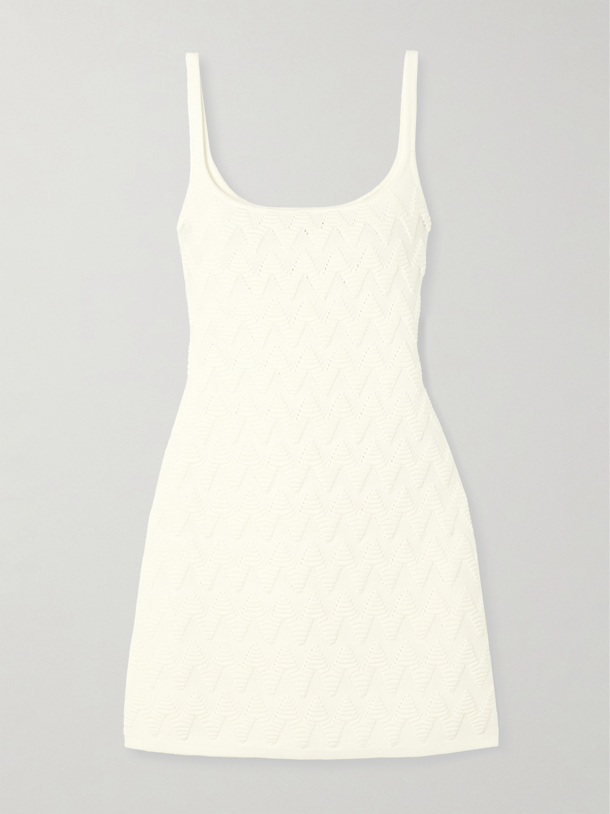 Missoni Striped Knitted Mini Dress In White