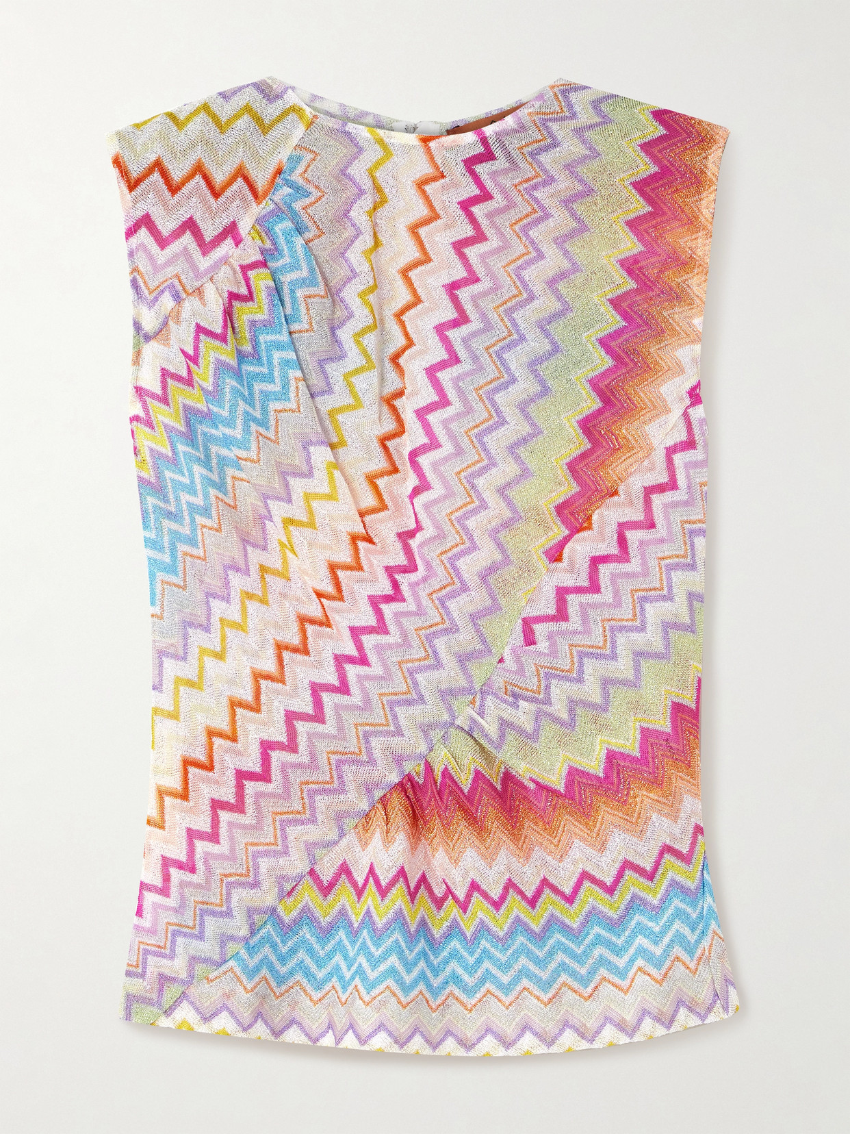 Missoni Striped Metallic Crochet-knit Top In Multi