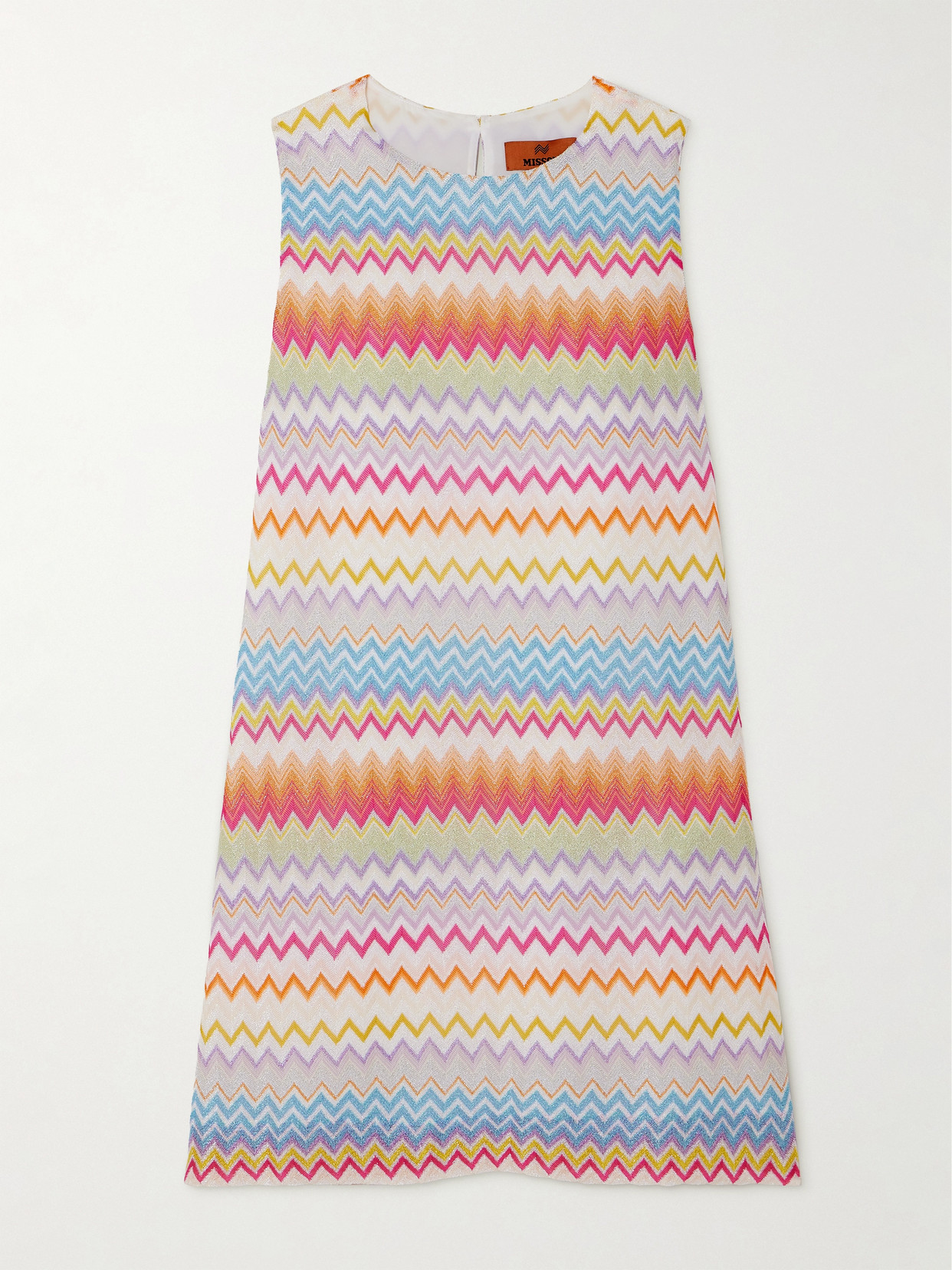 Missoni Mare Striped Metallic Knitted Mini Dress In Multi