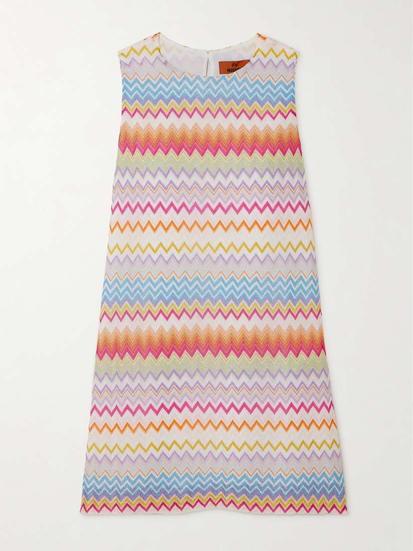 Missoni Striped Metallic Knitted Mini Dress