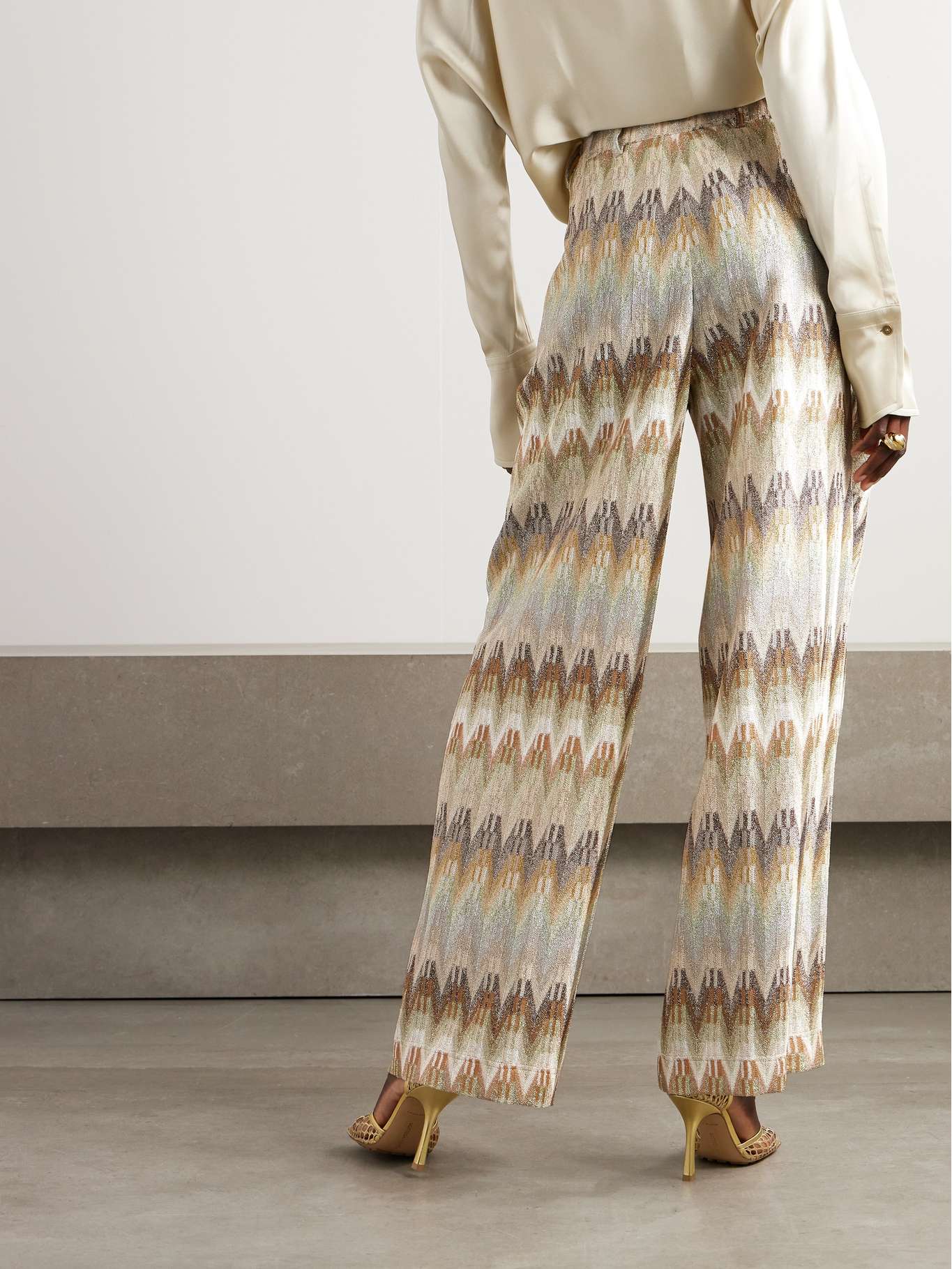 Moxidress Rhinestone Embellished Pocketed Straight Leg Pants main image 1