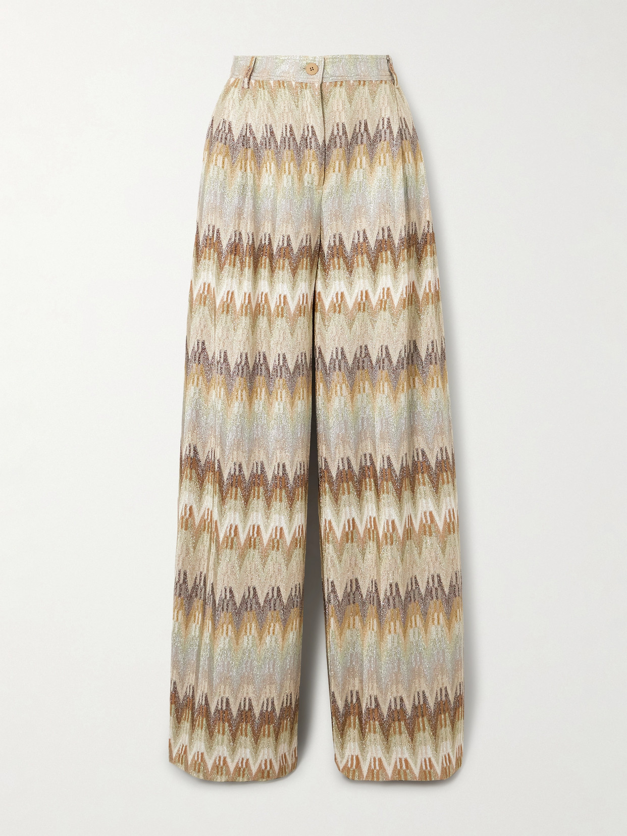 Missoni Metallic Crochet-knit Straight-leg Pants In Multi