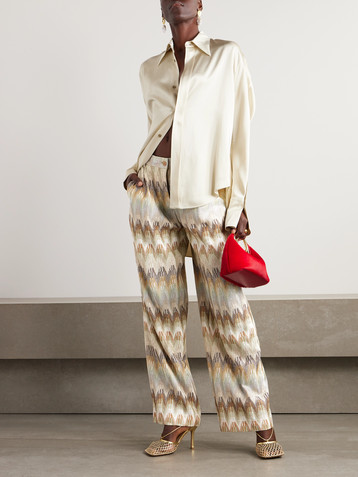 Missoni Metallic crochet-knit straight-leg pants