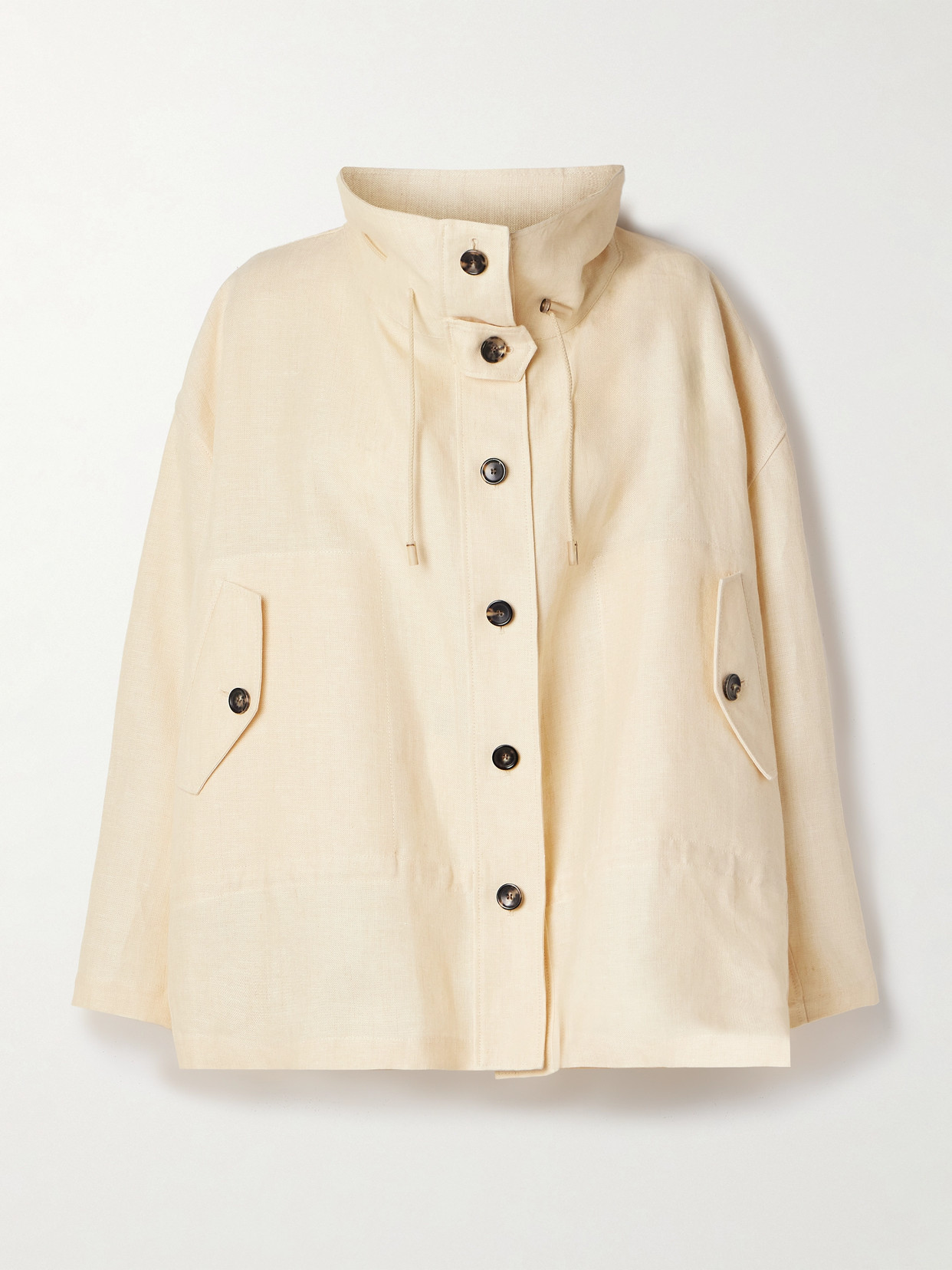 Loro Piana Oversized Linen Jacket In Off-white