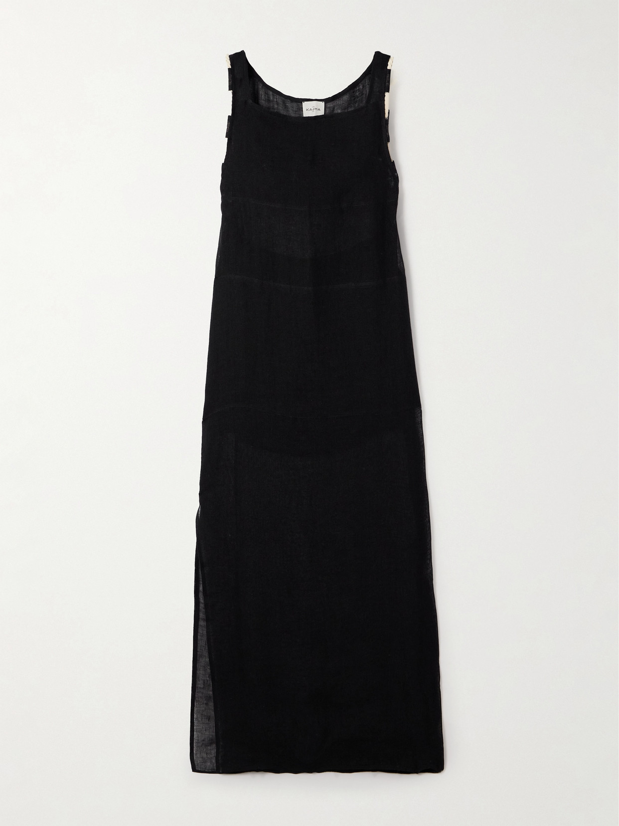 Le Kasha Afiyah Linen Maxi Dress In Black