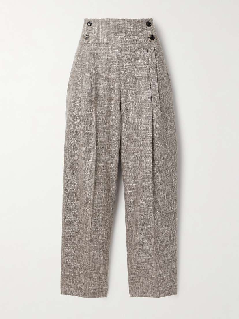 Loro Piana Pleated Wool-blend Tapered Pants