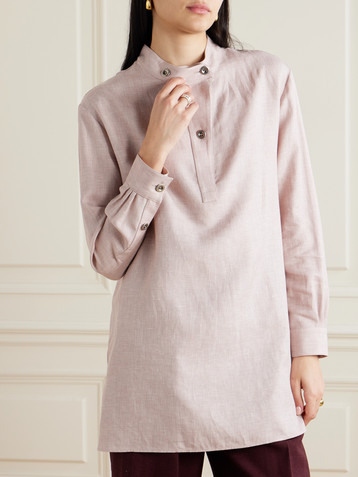 Loro Piana Linen, wool and silk-blend blouse
