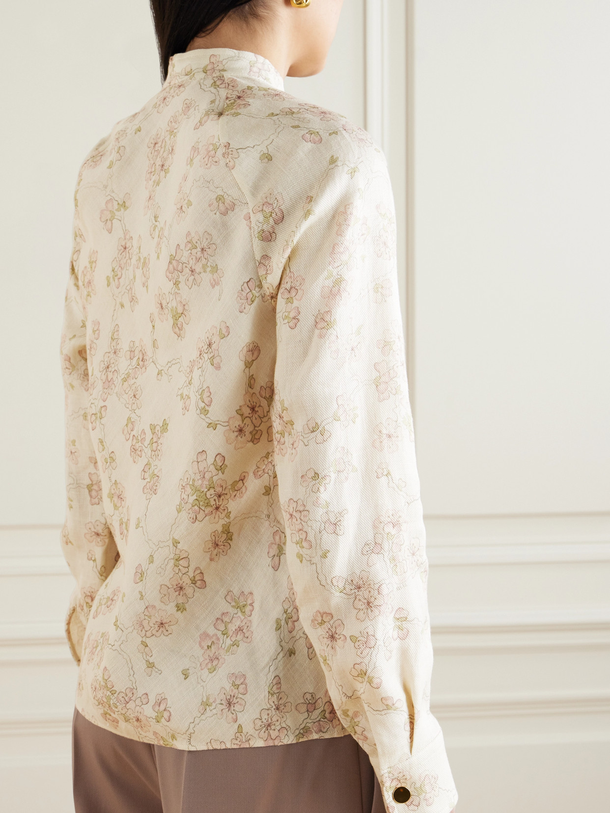 Klara Floral-Print Linen And Cotton-Blend Twill Blouse