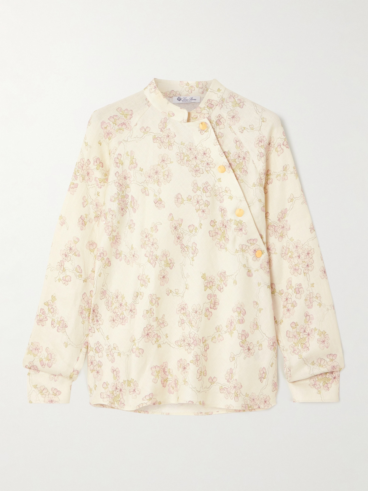 Loro Piana Klara Floral-print Linen And Cotton-blend Twill Blouse In Pink