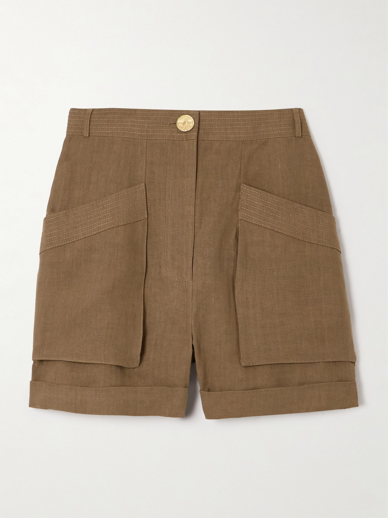 Le Kasha Ashraf Linen Shorts In Brown