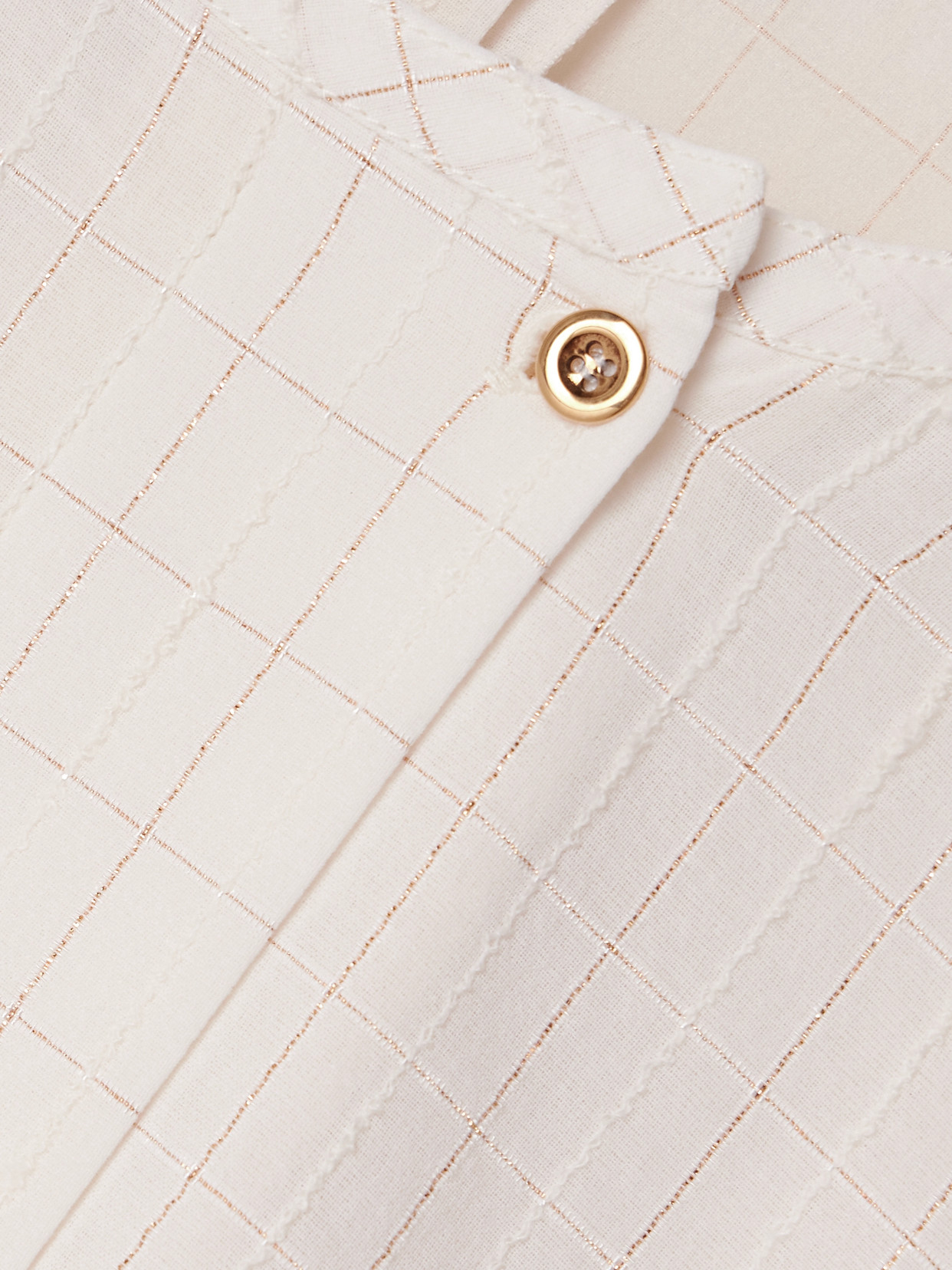 Checked Metallic Cotton-Blend Voile Blouse
