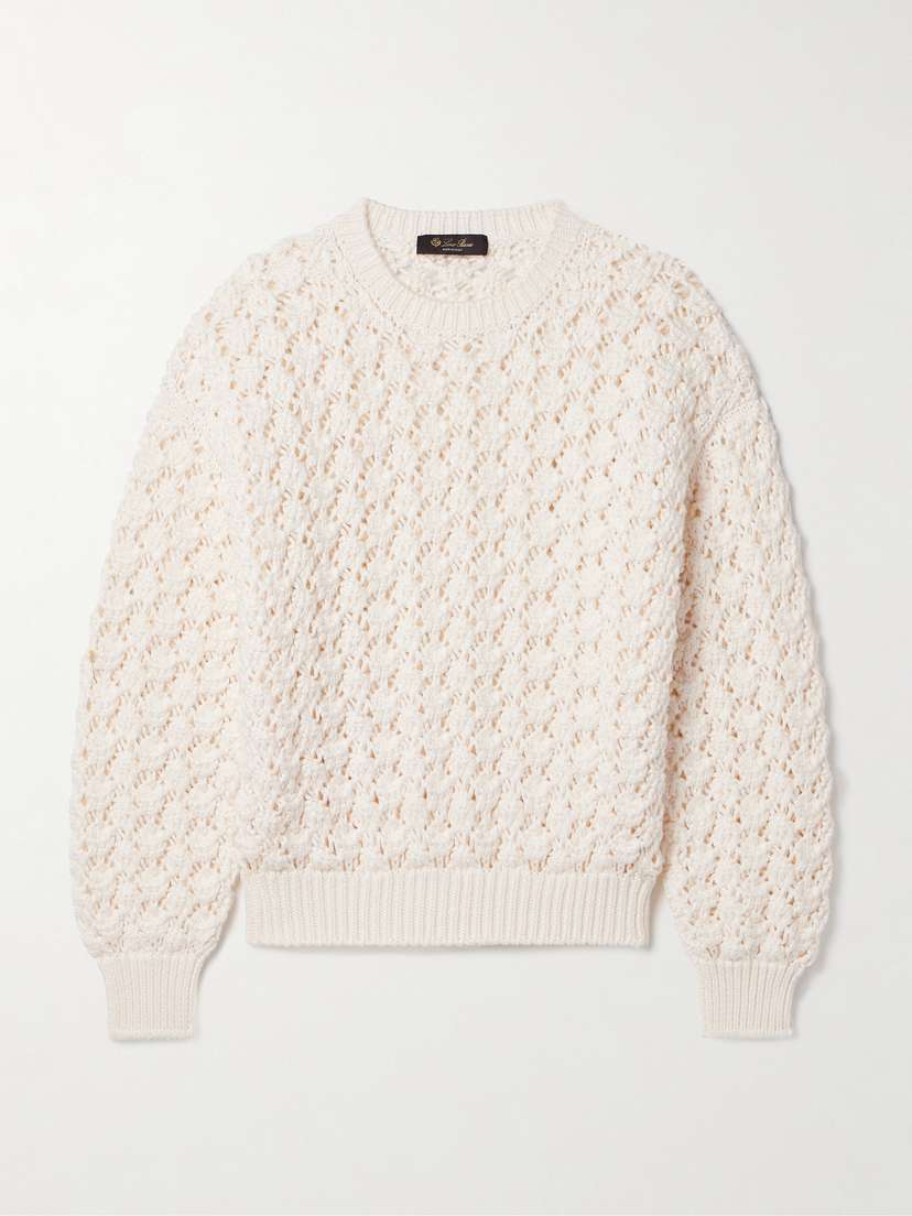 Loro Piana Nikko Open-knit Cotton And Silk-blend Sweater