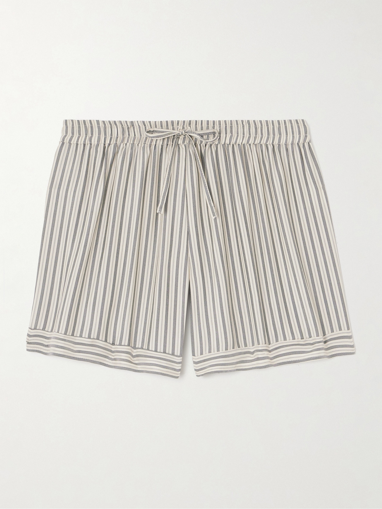 Le Kasha Kensu Striped Silk-satin Shorts In Blue