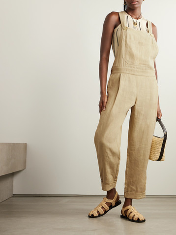 Le Kasha Sharani linen overalls
