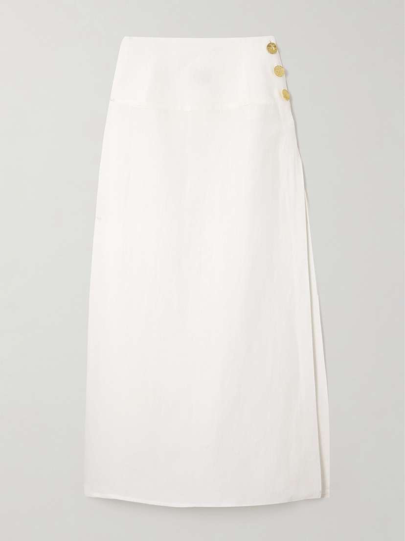Le Kasha Haifal Linen Midi Skirt