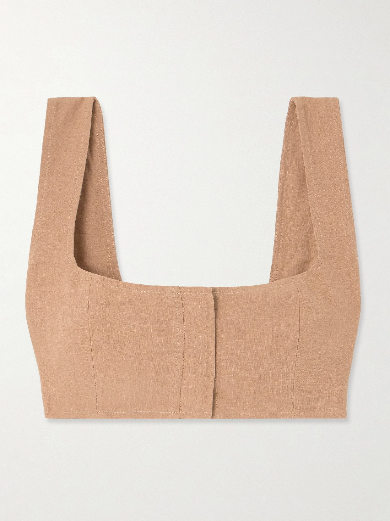 Le Kasha Jirja Cropped Linen Top In Neutrals