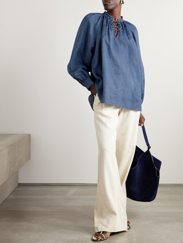 Loro Piana Linen-chambray blouse