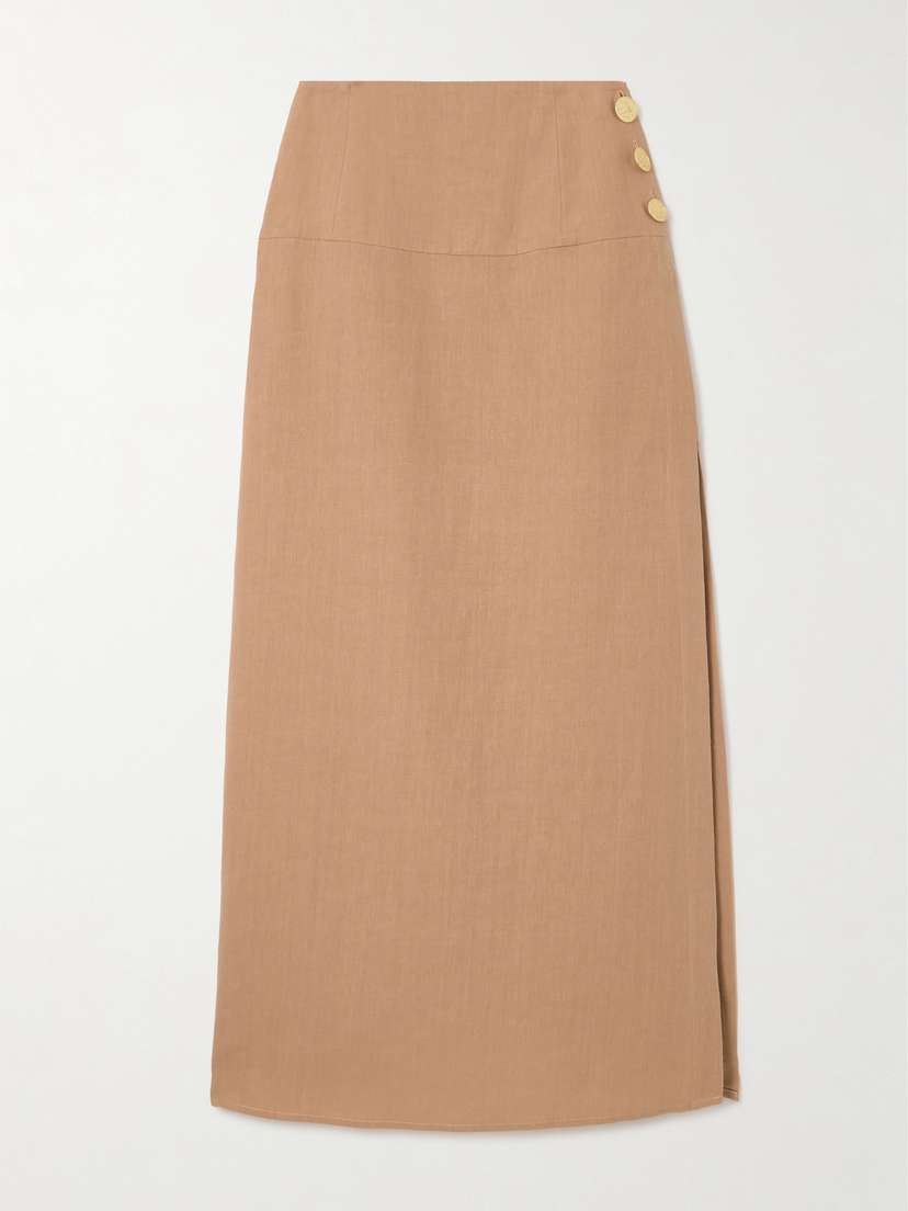 Le Kasha Haifal Linen Midi Skirt