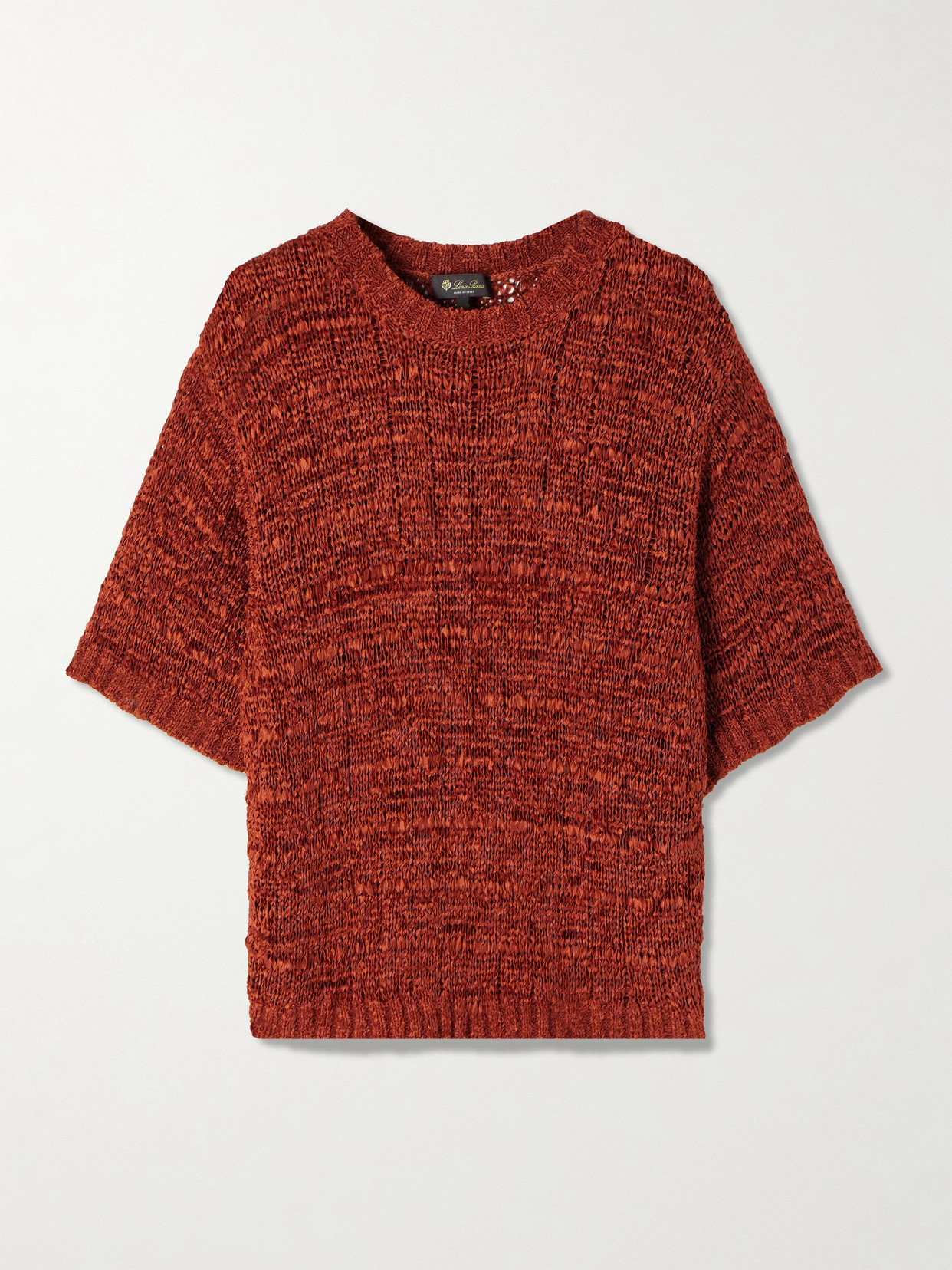 Loro Piana Open-knit Silk Top In Red