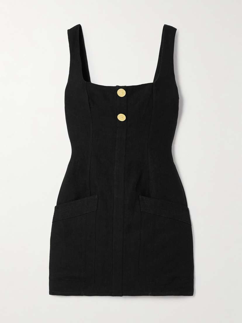 Le Kasha Eissa Button-embellished Linen Mini Dress