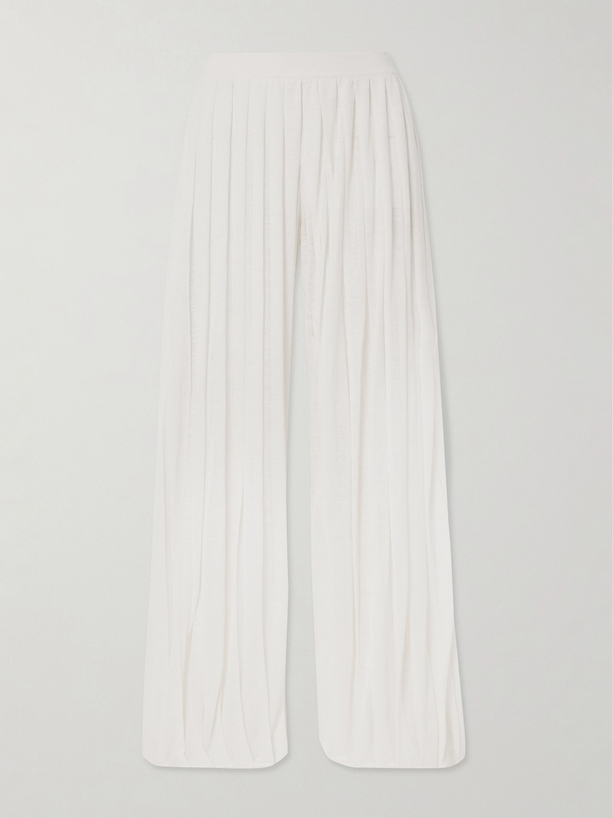 Loro Piana Wide-leg Pleated Linen Pants In White