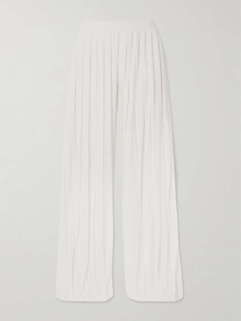 Loro Piana Wide-leg Pleated Linen Pants