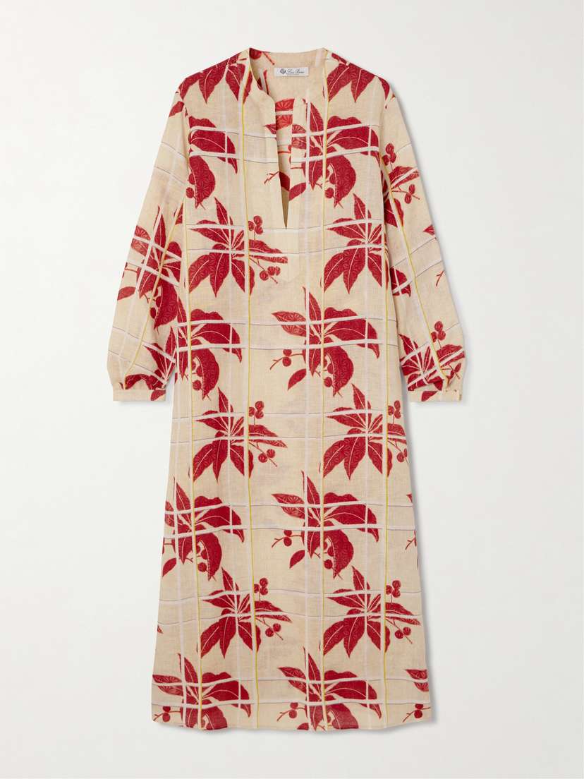 Loro Piana Floral-print Linen Kaftan