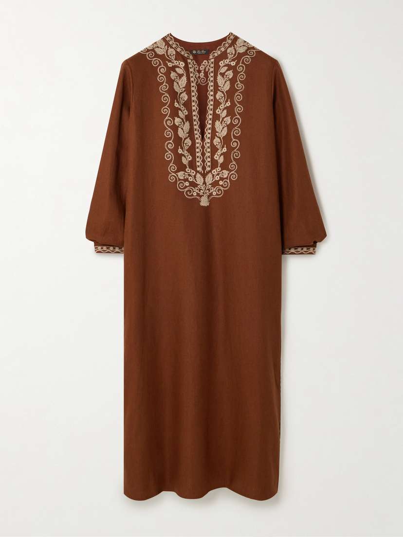 Loro Piana Embroidered Linen Kaftan