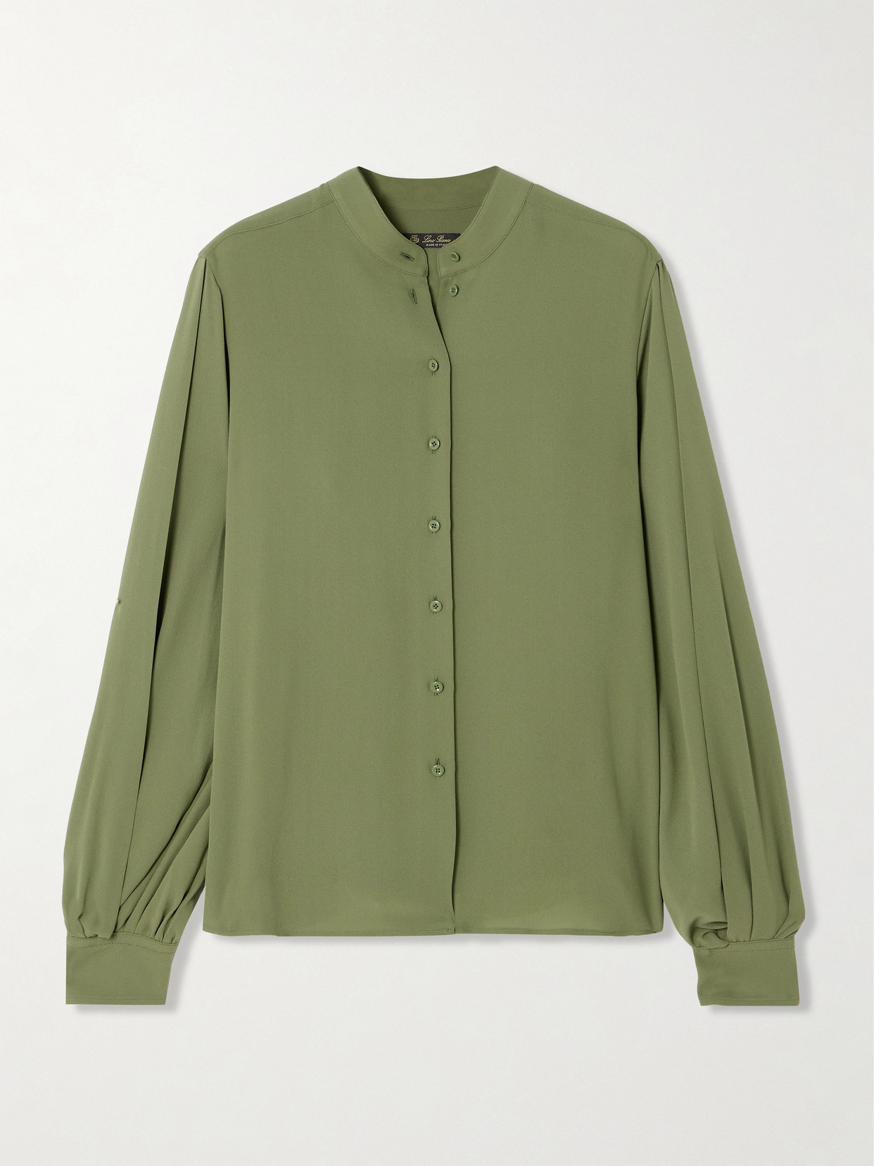 Loro Piana Sheryl Silk-crepe Blouse In Green