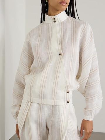  Shay striped linen blouse