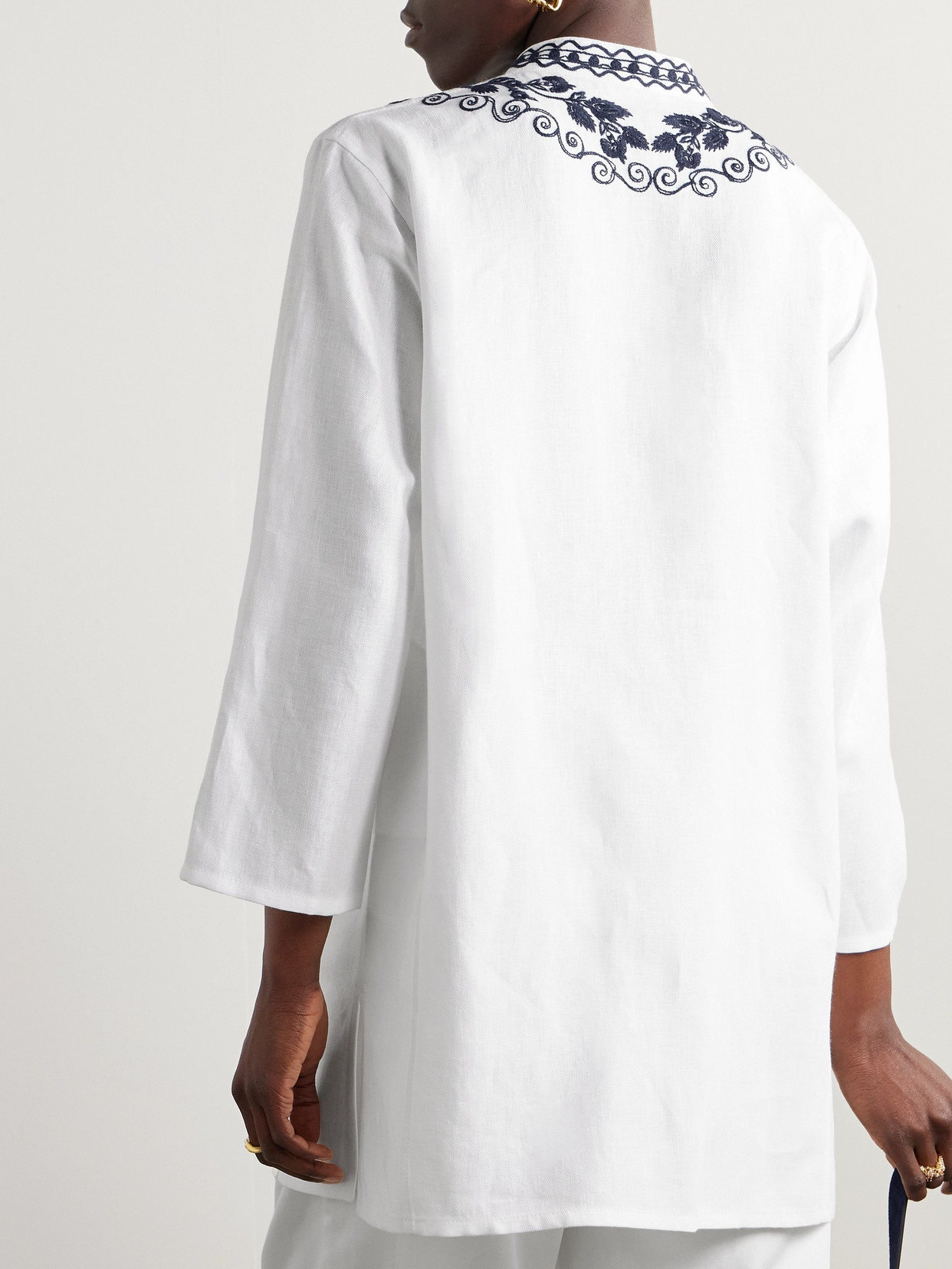 Embroidered Linen Blouse