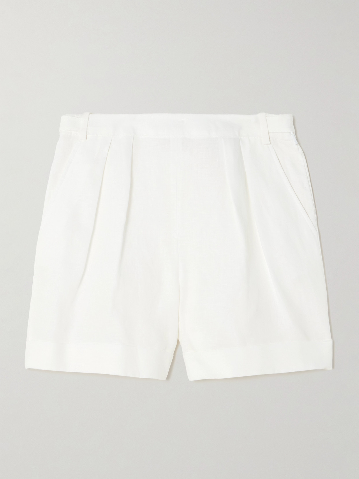 Loro Piana Pawel Linen Shorts In White
