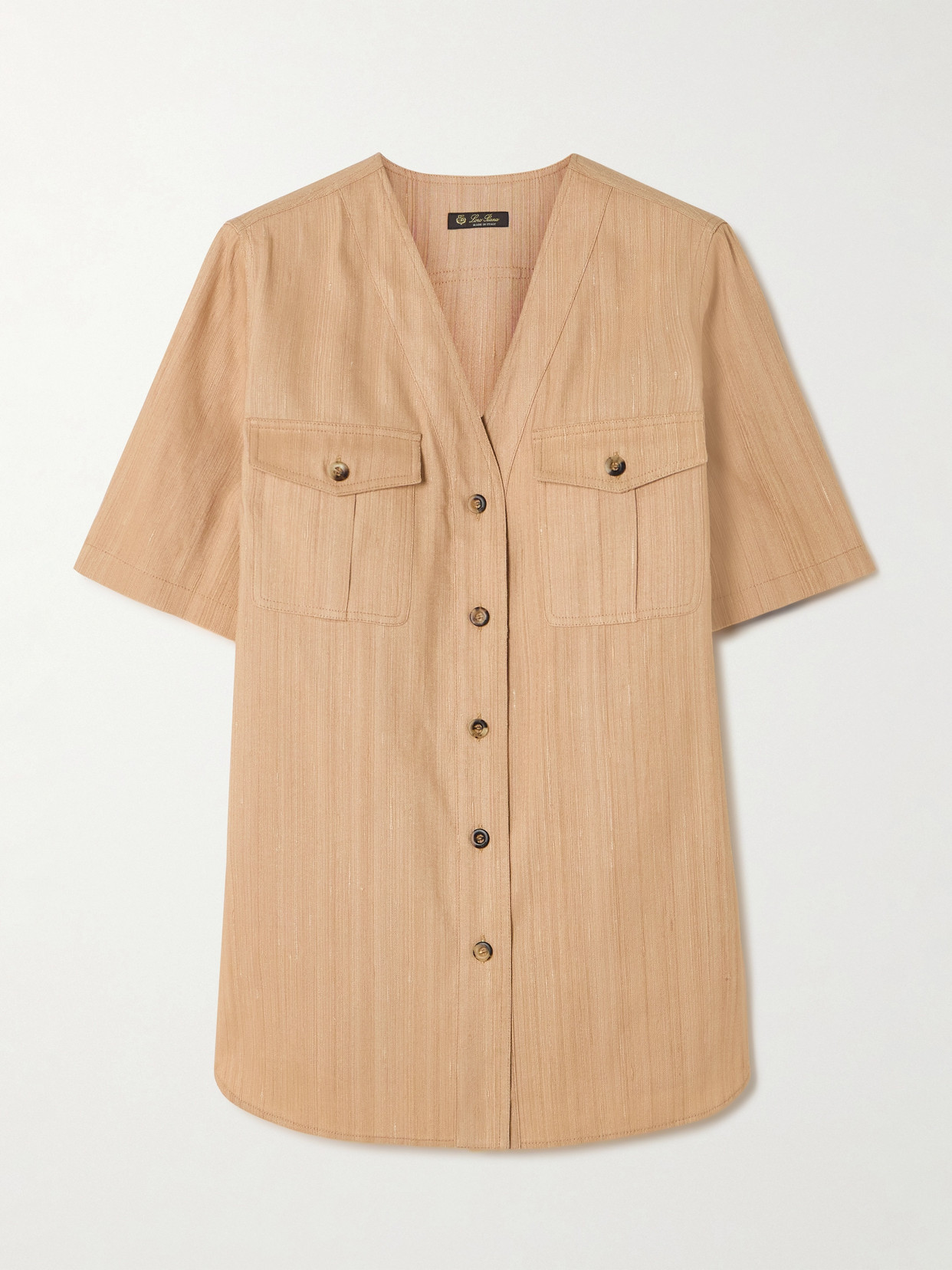 Loro Piana Abir Button-down Short-sleeved Shirt In Neutrals