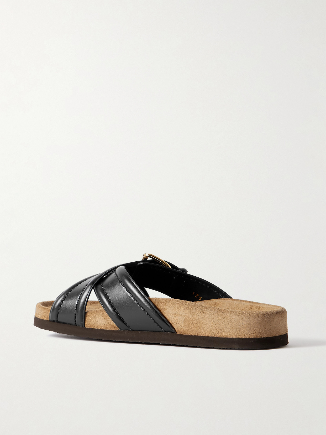 Valentino Fussfriend Buckled Leather Slides In Black