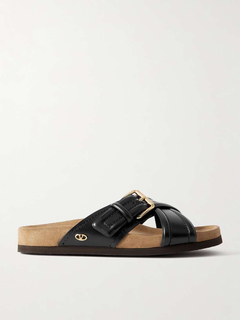 Valentino Garavani Fussfriend Buckled Leather Slides