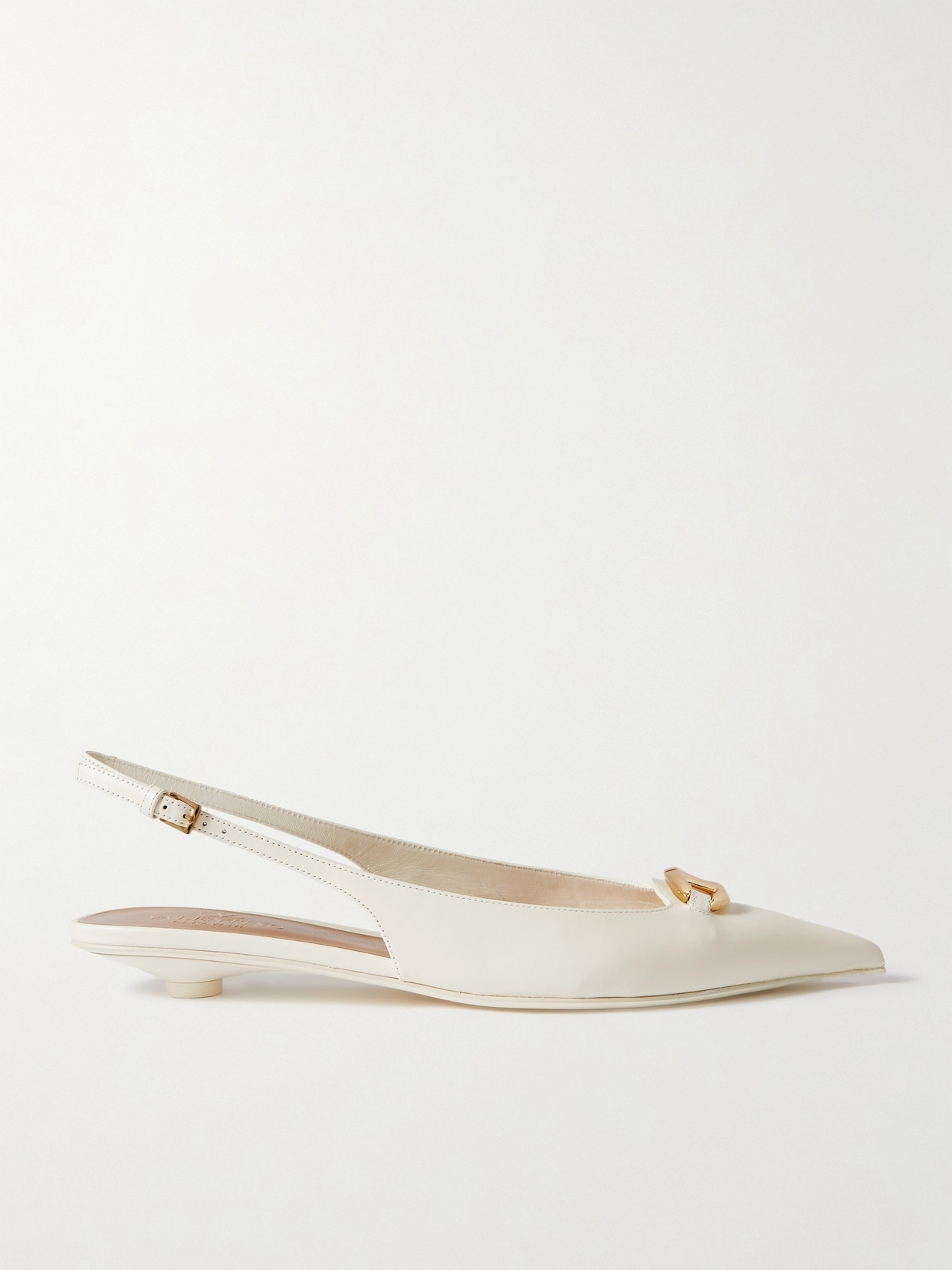 Shop Valentino Vlogo Moon 20 Embellished Leather Pumps In Ivory