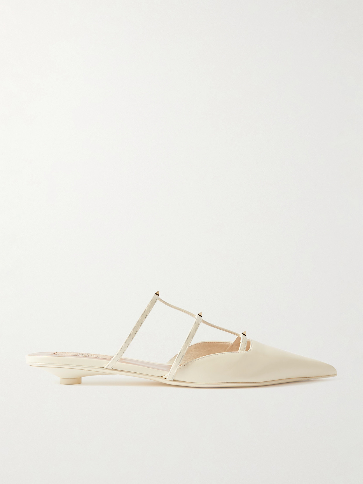 Valentino Garavani - Rockstud 20 Embellished Leather Mules - Ivory