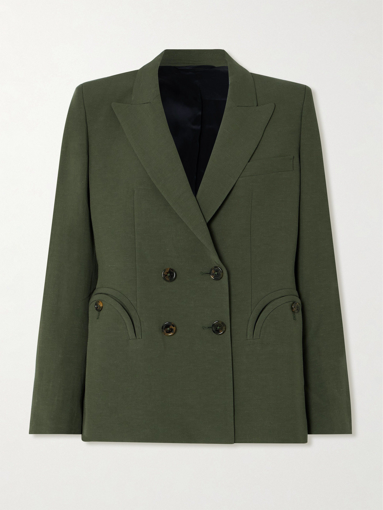 Blazé Milano Charmer Double-breasted Twill Blazer In Green