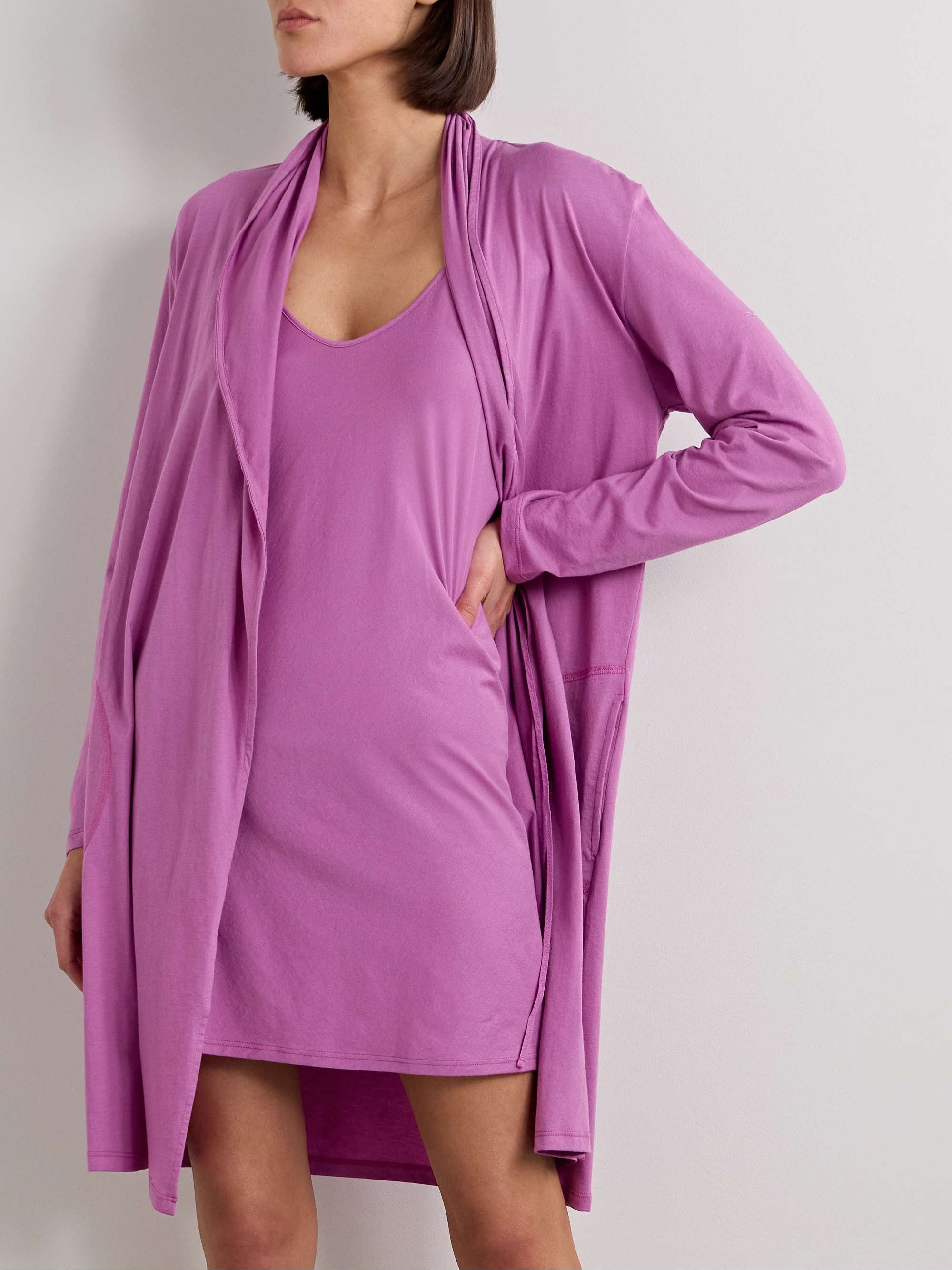 SKIN + NET SUSTAIN Colleen organic Pima cotton-jersey robe