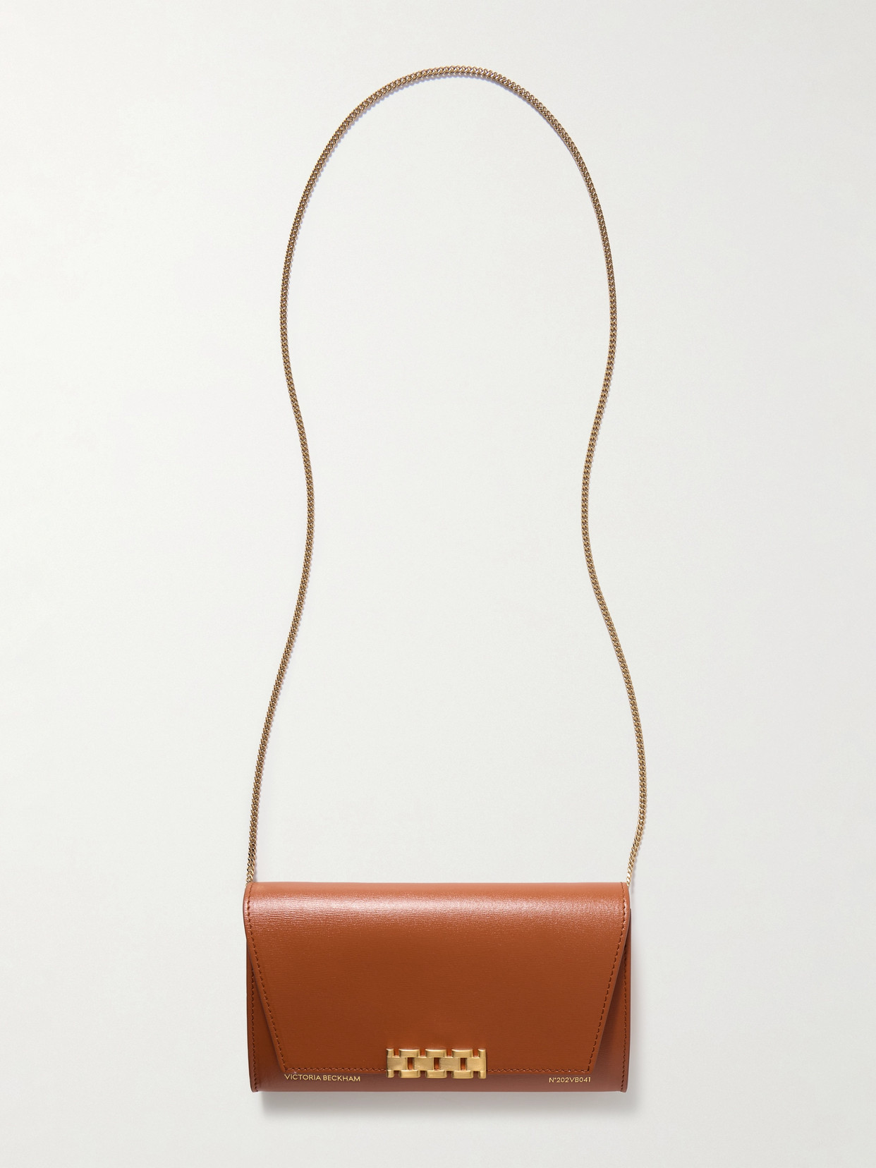 Victoria Beckham Embellished Leather Shoulder Bag In Brown