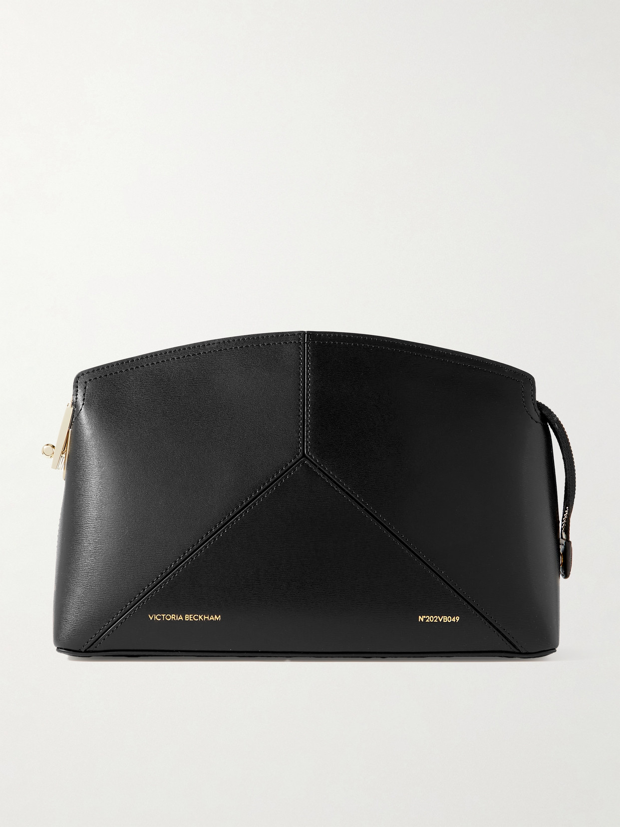 Shop Victoria Beckham Victoria Paneled Leather Clutch In Black