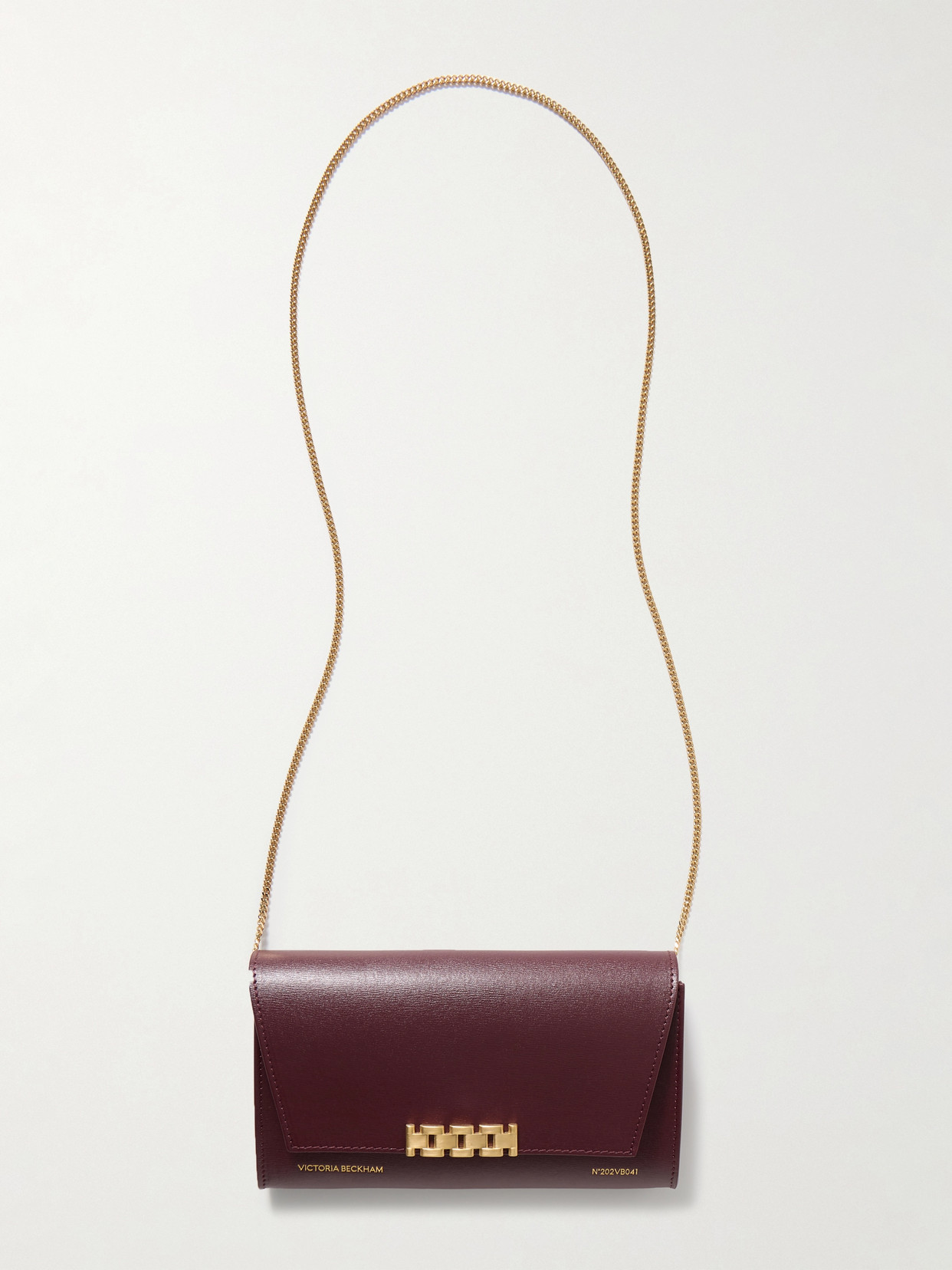 Victoria Beckham Embellished Leather Shoulder Bag In Burgundy