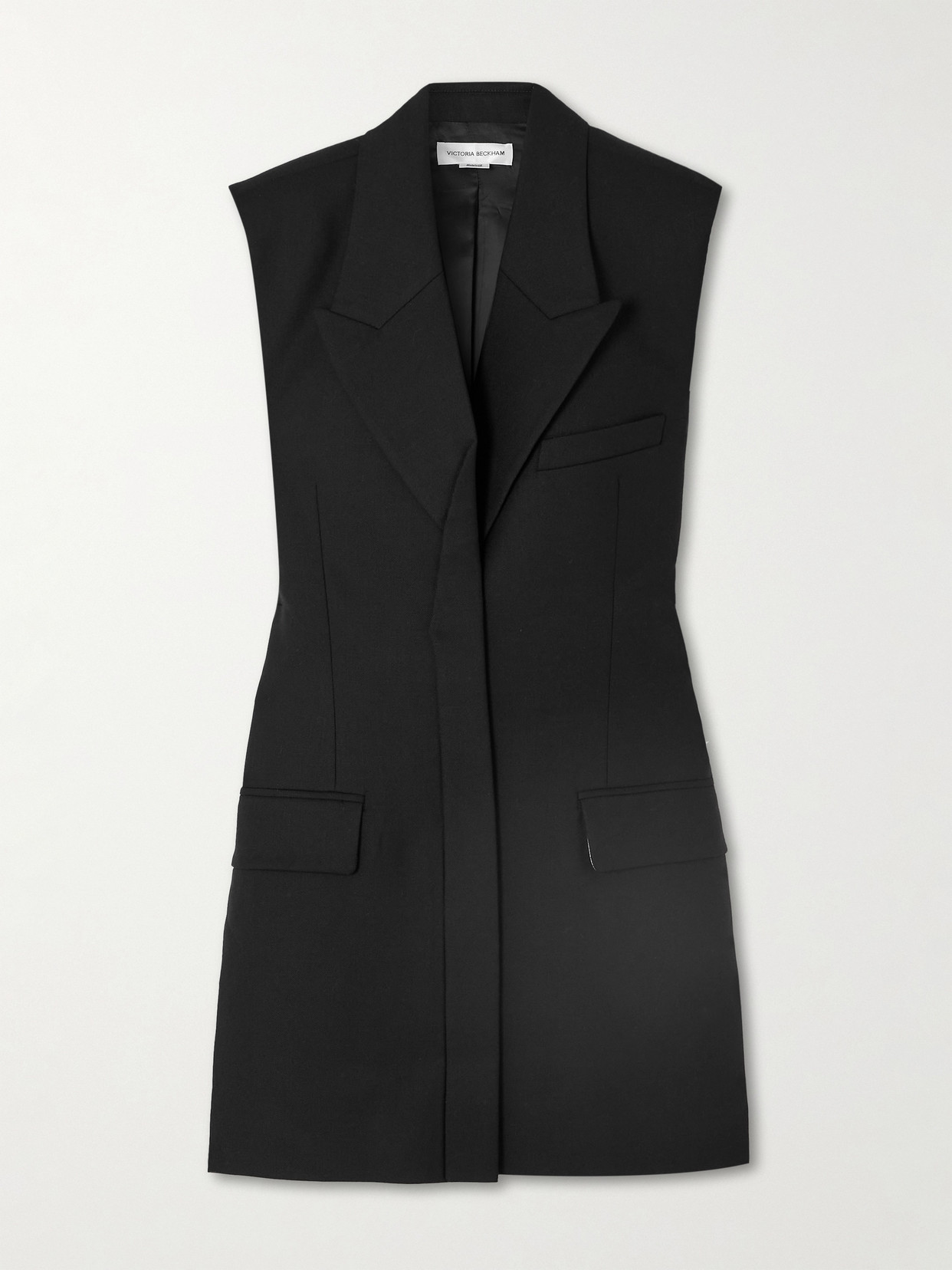 Victoria Beckham Crepe Mini Dress In Black