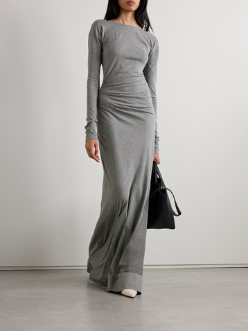 Victoria Beckham Ruched cotton-jersey maxi dress