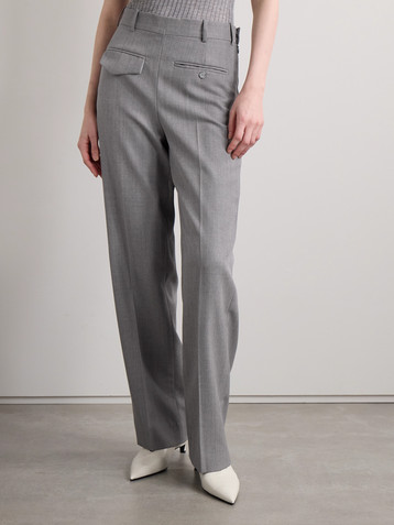 Victoria Beckham Checked wool wide-leg pants
