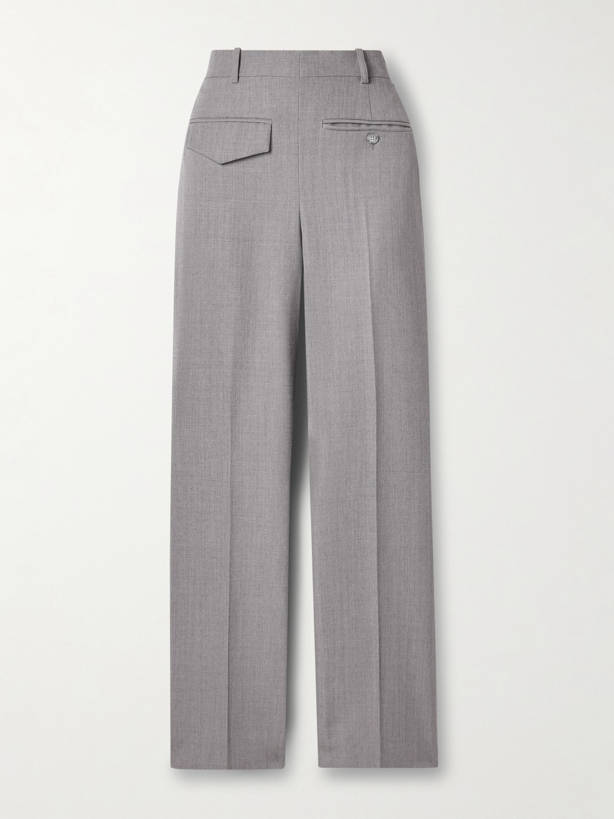 Victoria Beckham Checked Wool Wide-leg Trousers In Grey