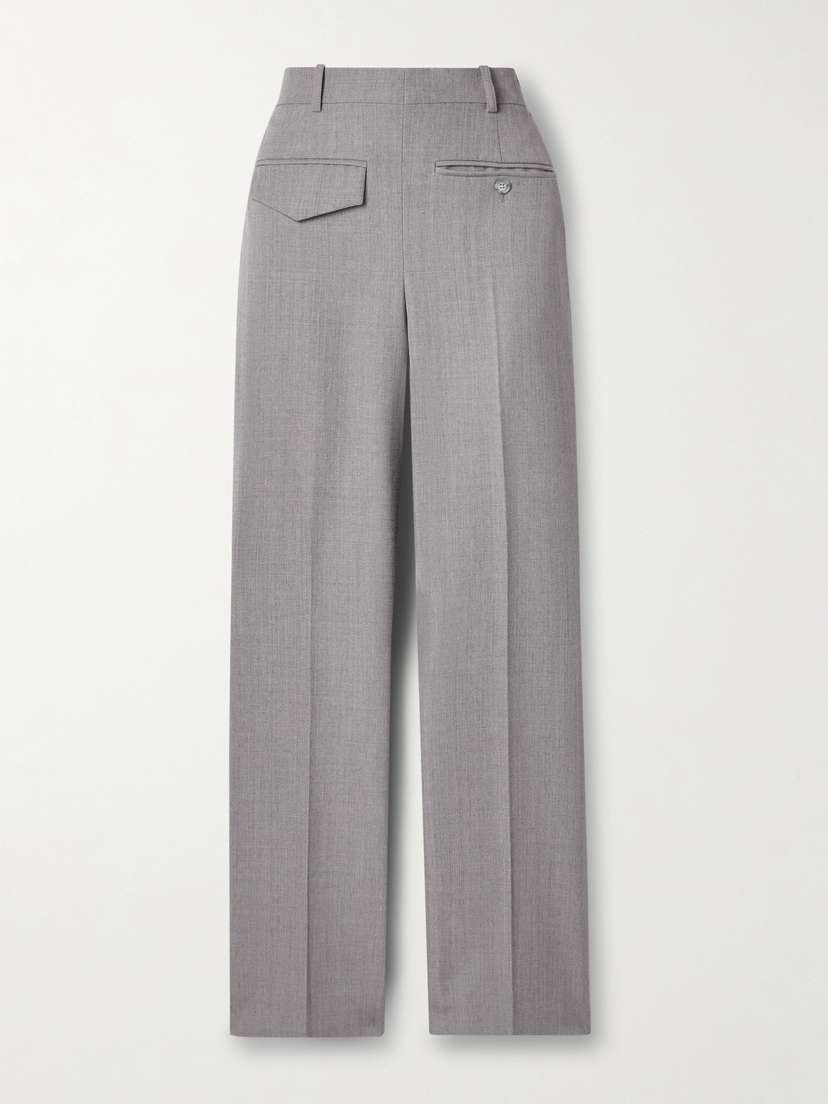 Victoria Beckham Checked Wool Wide-leg Pants