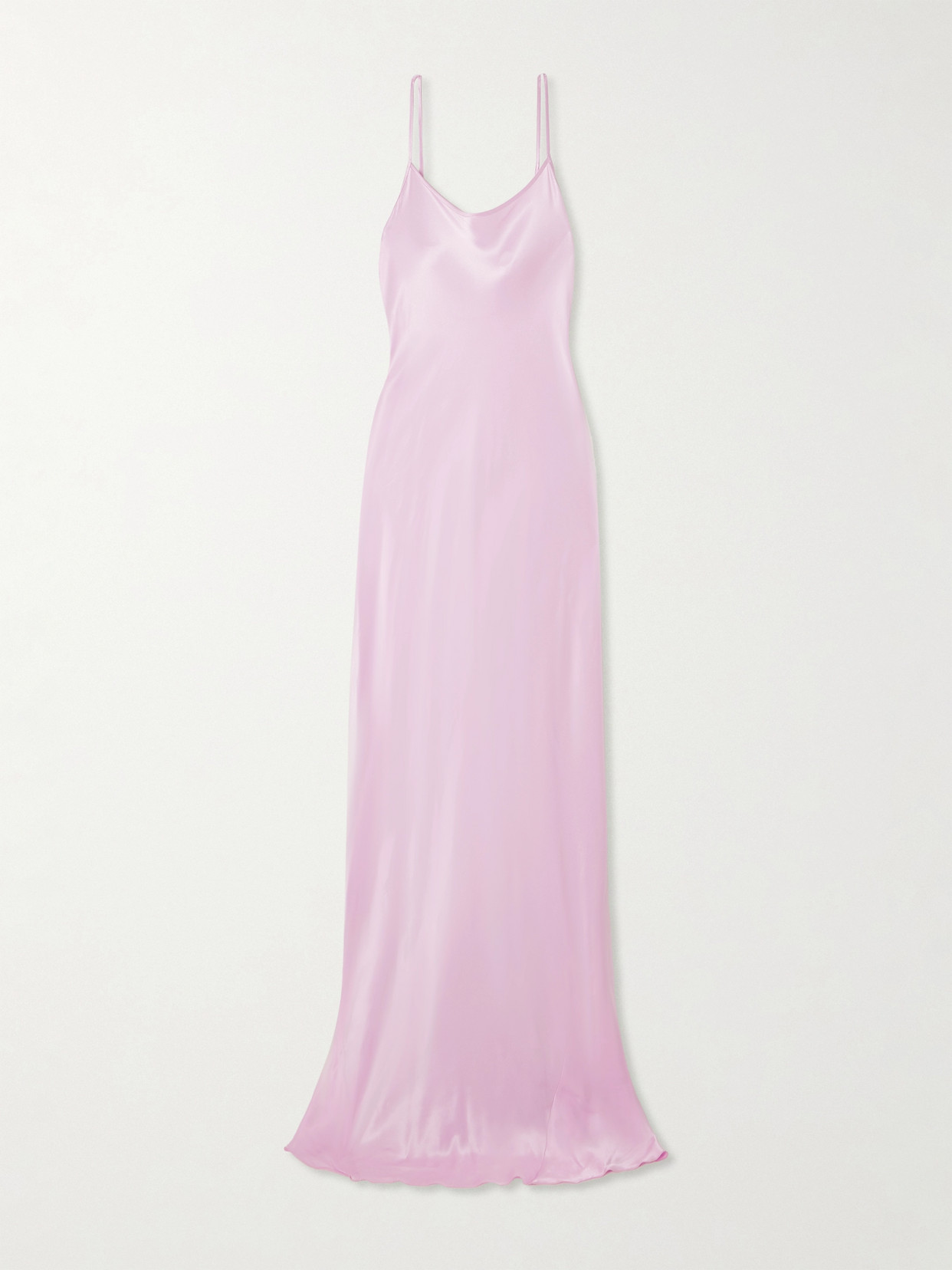 Victoria Beckham Backless Satin Maxi Dress In Pink