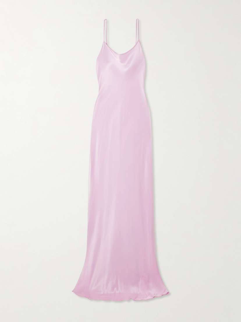 Victoria Beckham Backless Satin Maxi Dress - UK 16