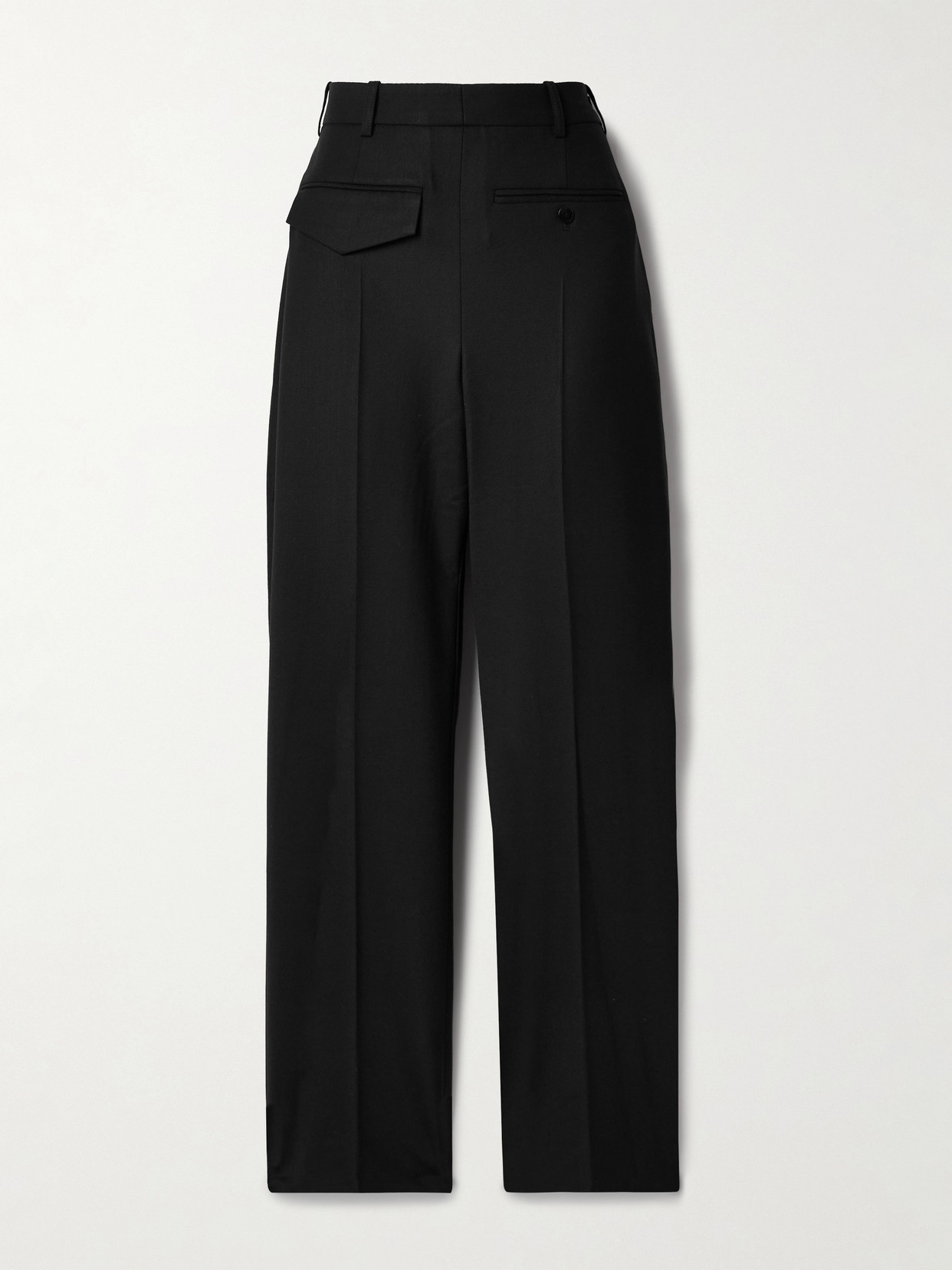 Victoria Beckham Twill Wide-leg Trousers In Black